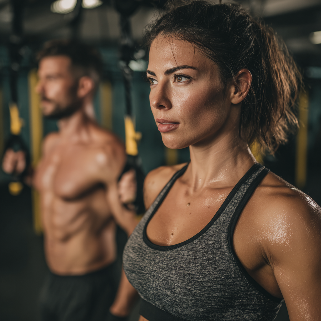 Romanian adults in their 20s to 50s demonstrating functional movement exercises that emphasize core stability and proper posture, everyone appearing confident and engaged